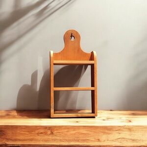 Vintage Handmade Wood Shelf Freestanding Three Tier 16" x 10"